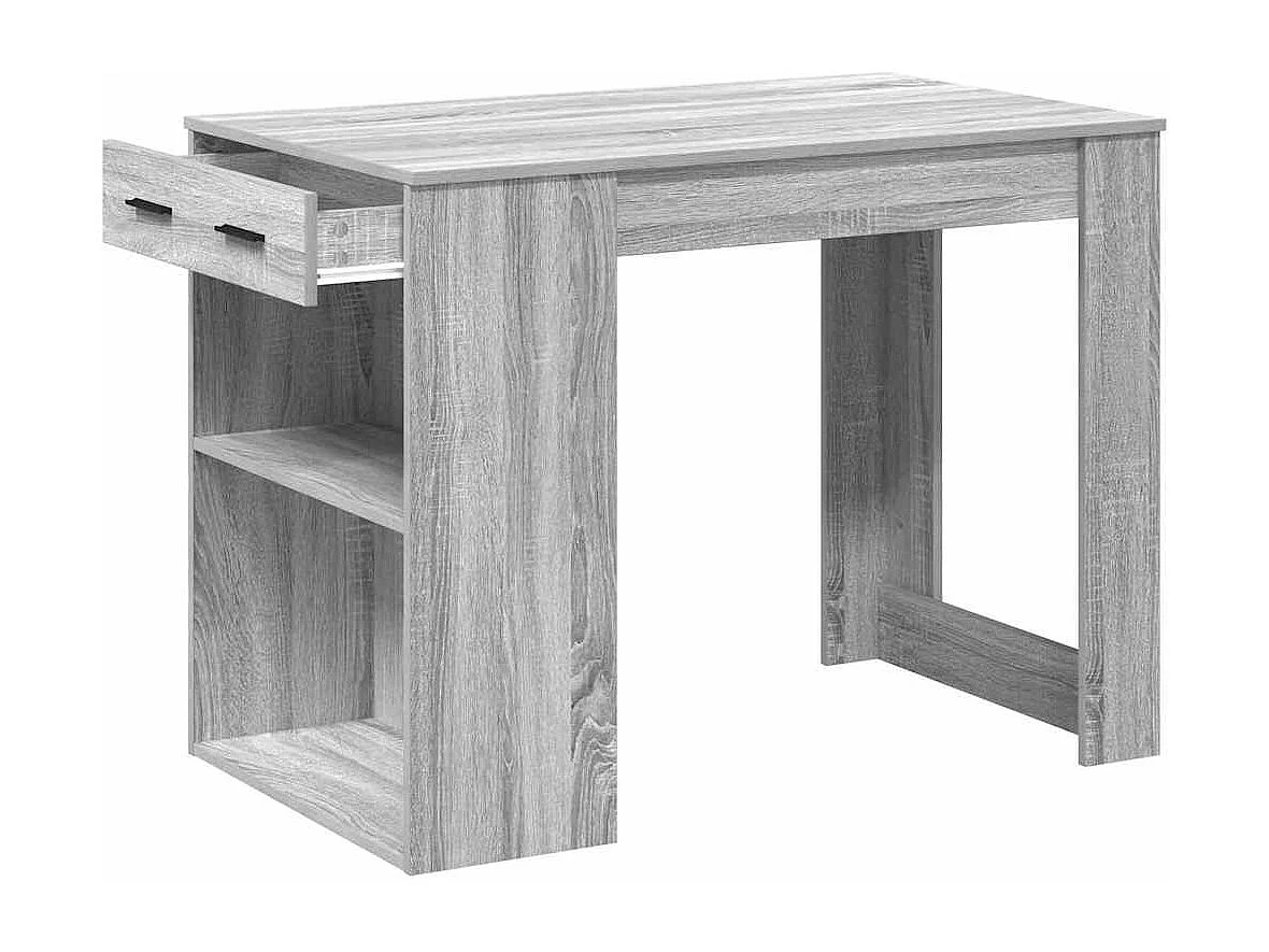 Scrivania con Cassetto Ripiano Grigio Sonoma Legno Multistrato
