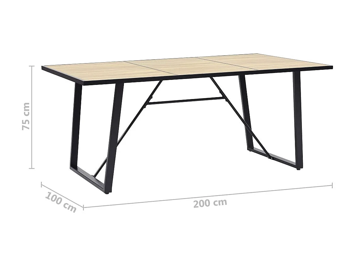Table de salle à manger Chêne 200x100x75 cm MDF
