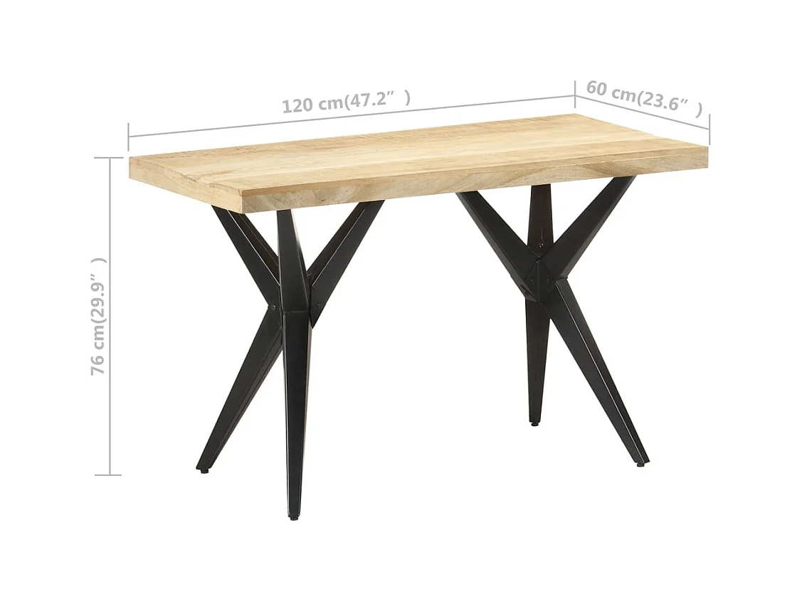 Table à manger 120x60x76 cm Bois de manguier massif