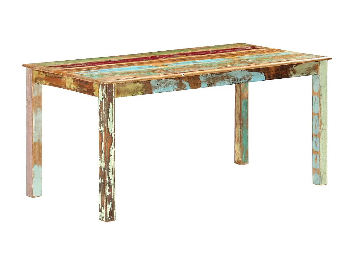 Table de salle à manger Bois de récupération solide 160x80x76cm