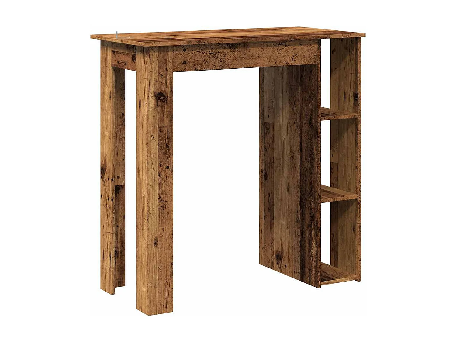 Bartafel met schap 102x50x103,5 cm bewerkt hout oud houtkleurig
