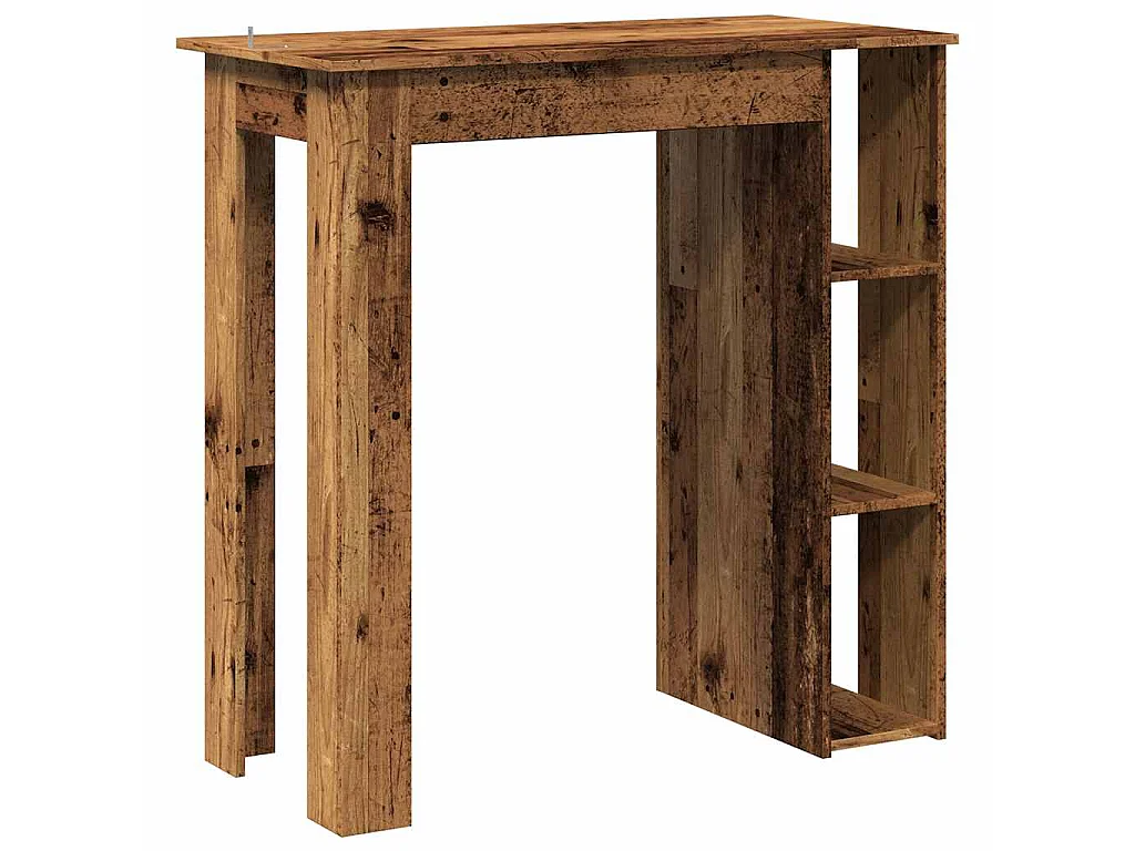 Bartafel met schap 102x50x103,5 cm bewerkt hout oud houtkleurig