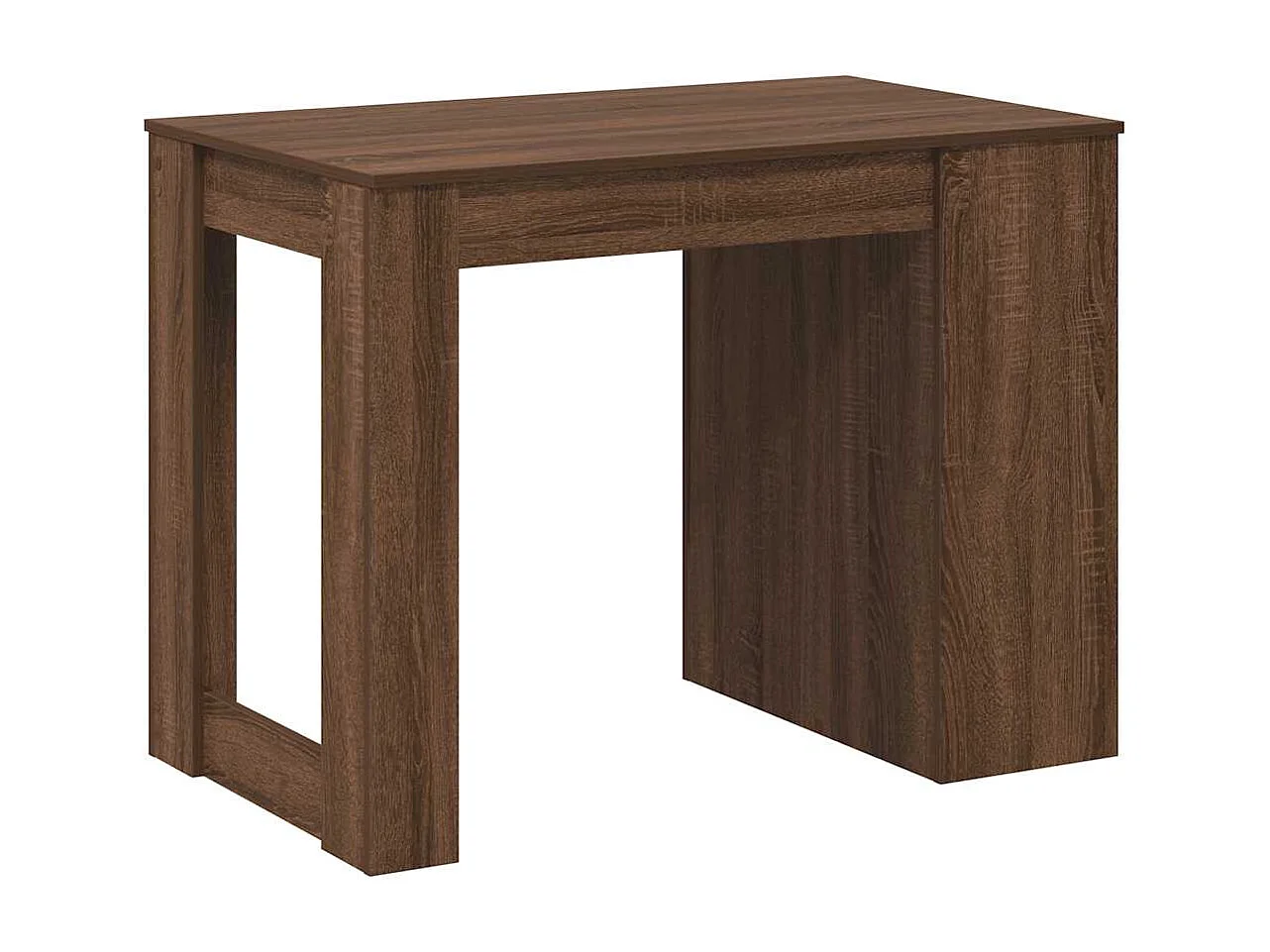 Bureau avec tiroir et étagère chêne marron bois d'ingénierie