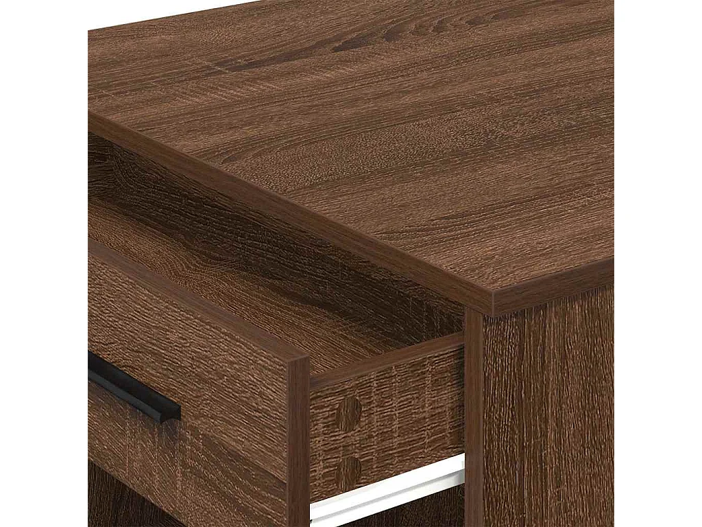 Bureau avec tiroir et étagère chêne marron bois d'ingénierie