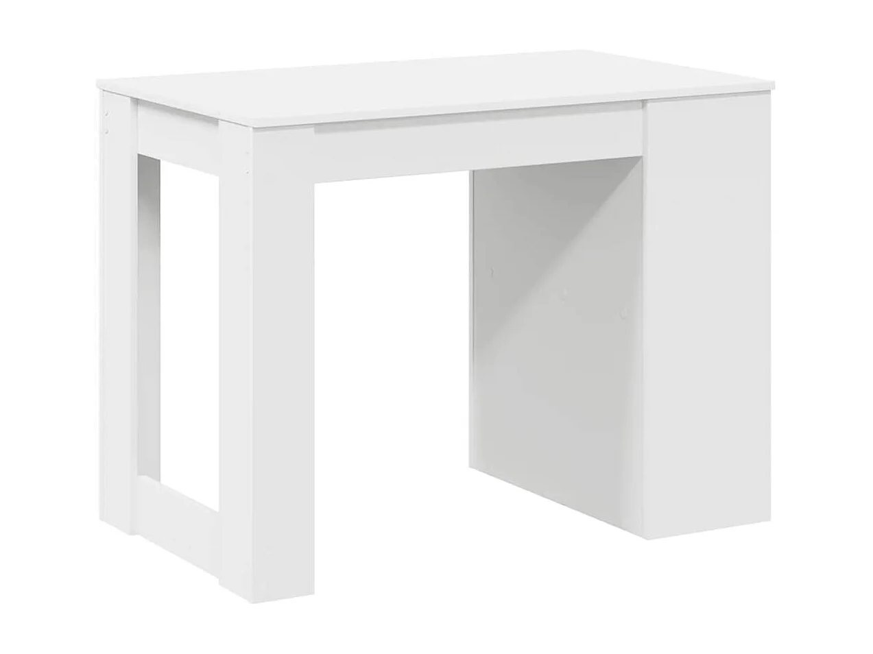 Bureau avec tiroir et étagère blanc bois d'ingénierie