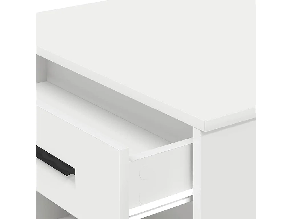 Bureau avec tiroir et étagère blanc bois d'ingénierie