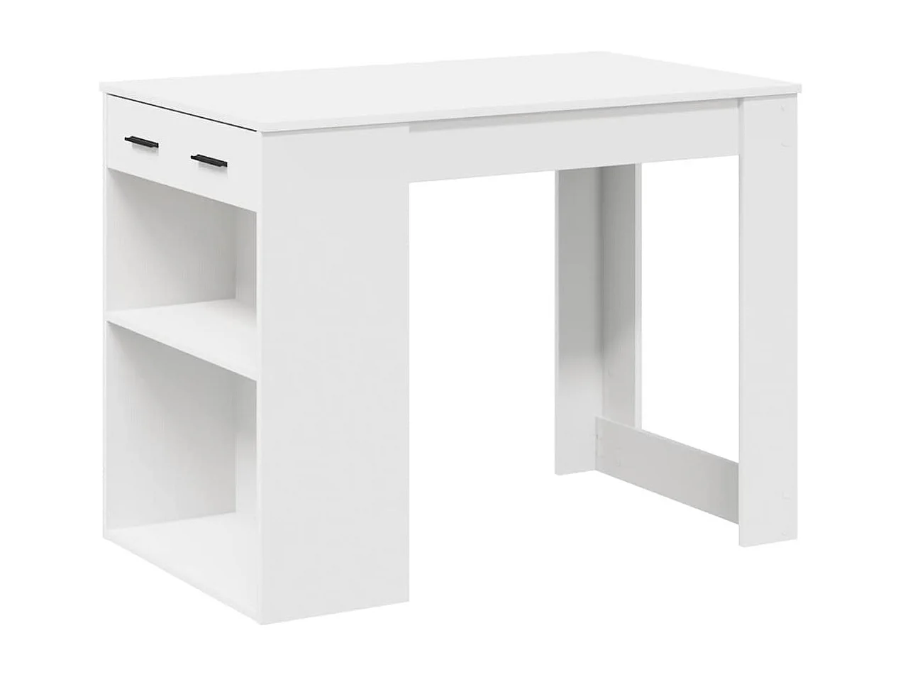 Bureau avec tiroir et étagère blanc bois d'ingénierie