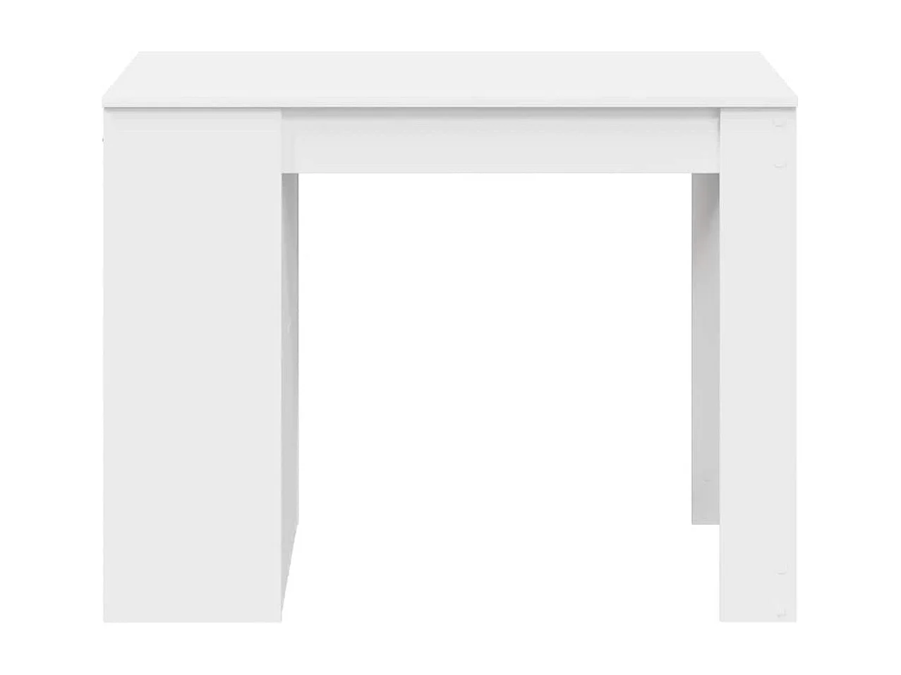 Bureau avec tiroir et étagère blanc bois d'ingénierie