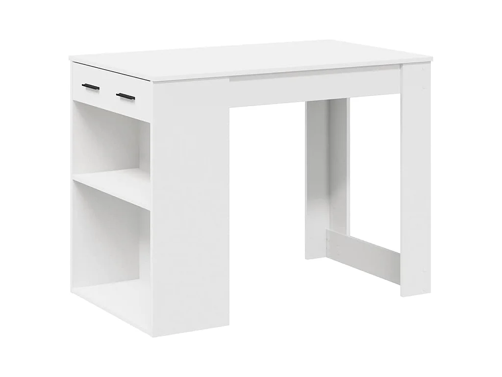 Bureau avec tiroir et étagère blanc bois d'ingénierie