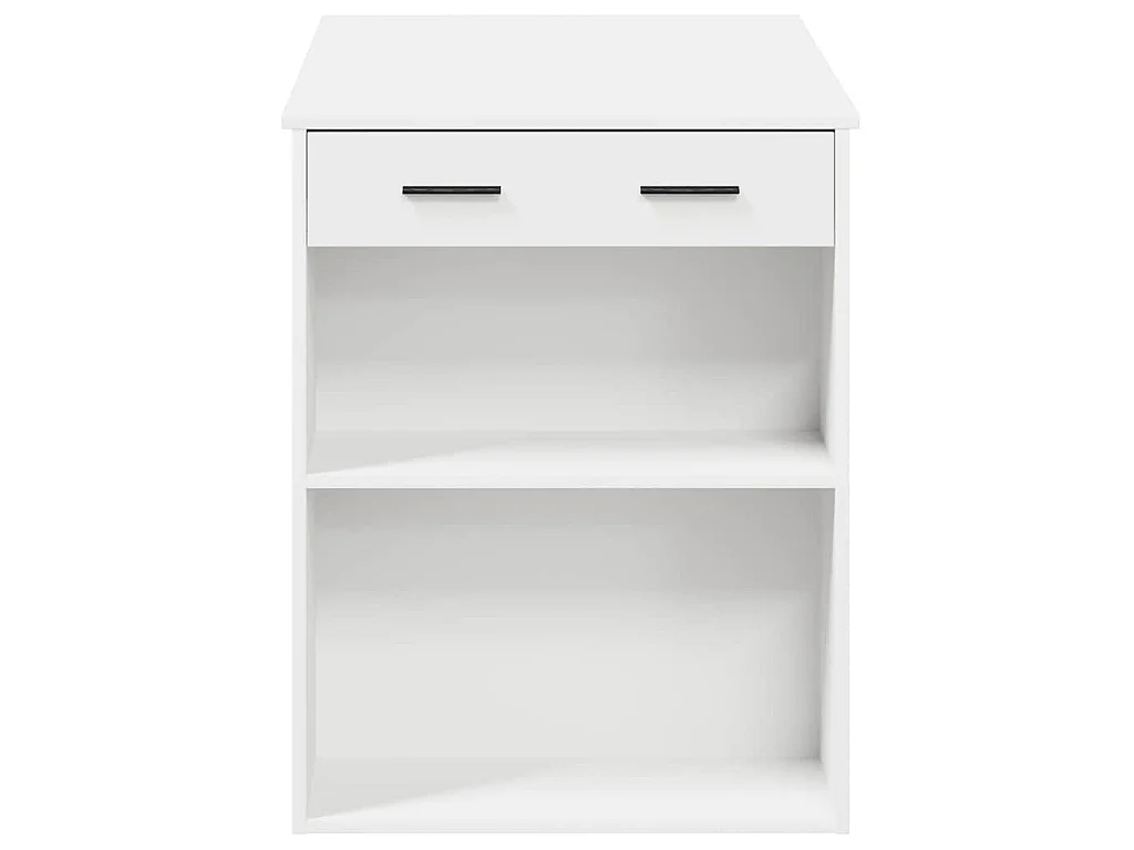 Bureau avec tiroir et étagère blanc bois d'ingénierie