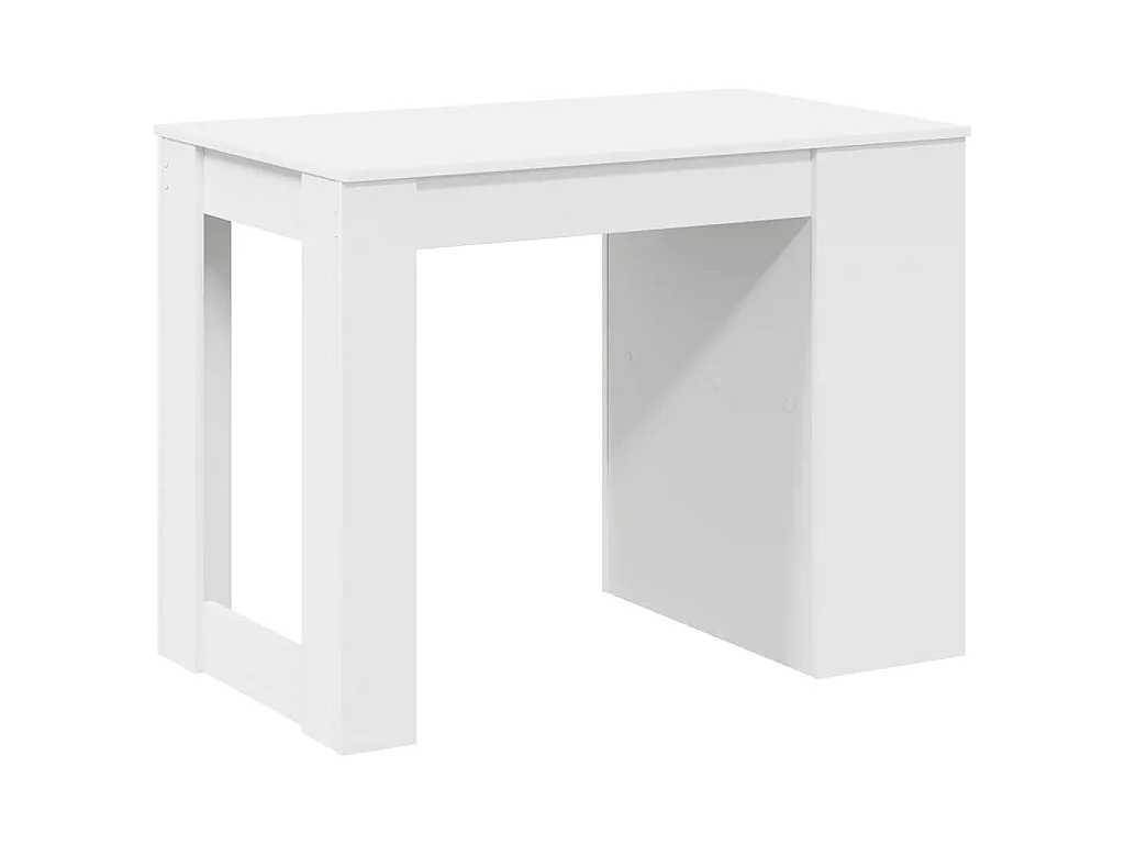 Bureau avec tiroir et étagère blanc bois d'ingénierie