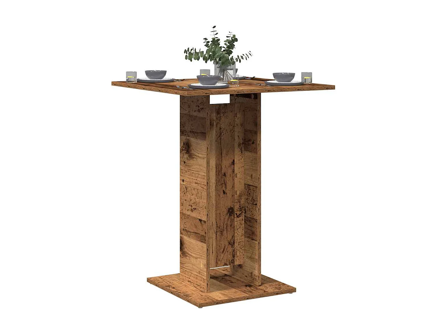 Table de bistro vieux bois 60x60x75 cm bois d'ingénierie