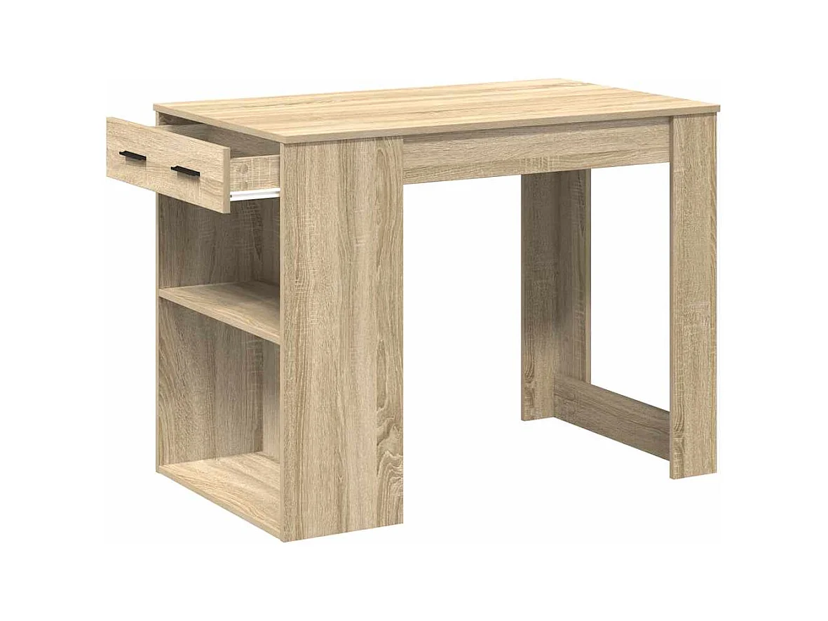 Schreibtisch mit Schubladen Ablage Sonoma-Eiche 102x62x77,5 cm