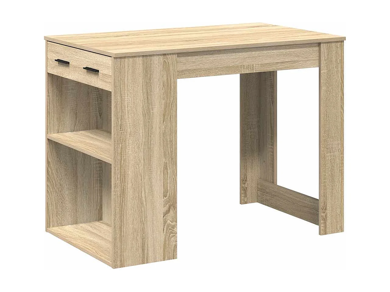 Bureau avec tiroir et étagère chêne sonoma bois d'ingénierie
