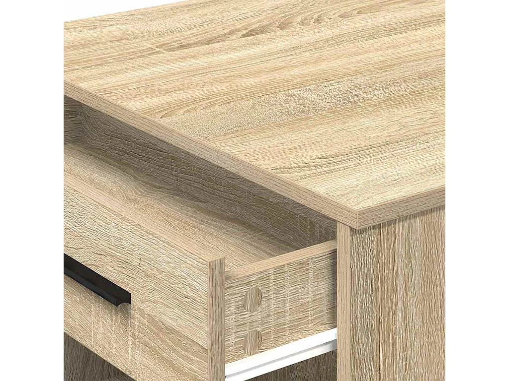 Bureau avec tiroir et étagère chêne sonoma bois d'ingénierie