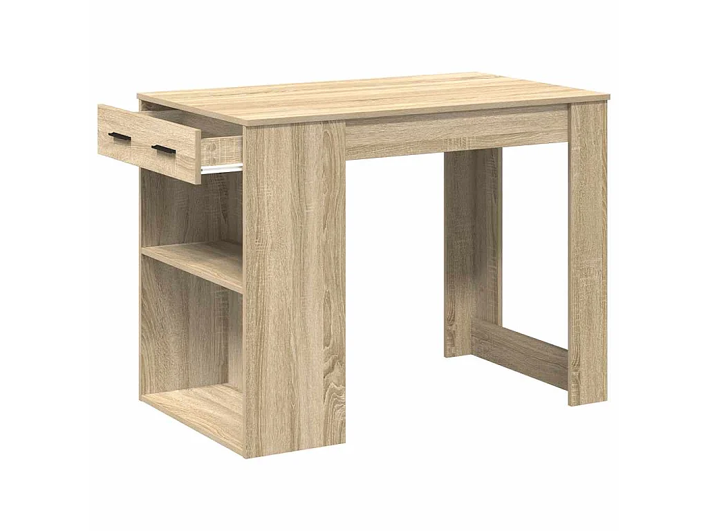 Bureau avec tiroir et étagère chêne sonoma bois d'ingénierie