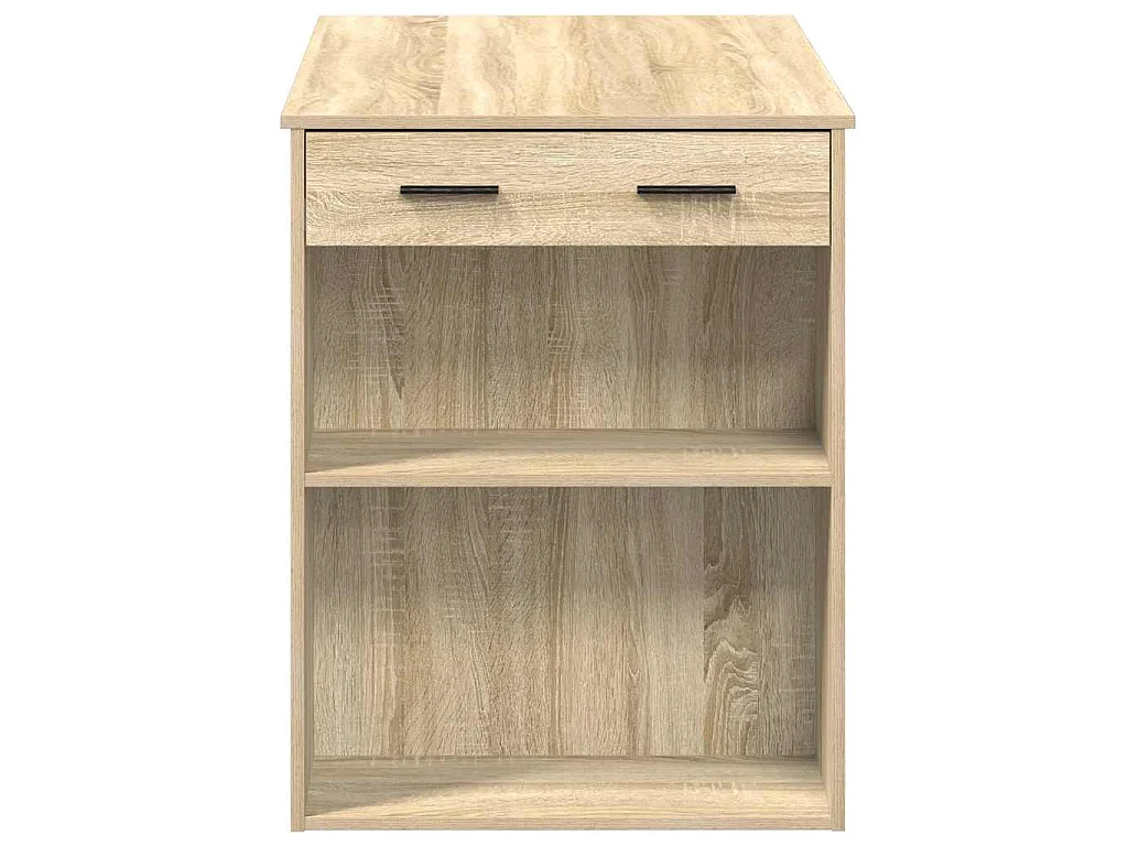 Bureau avec tiroir et étagère chêne sonoma bois d'ingénierie