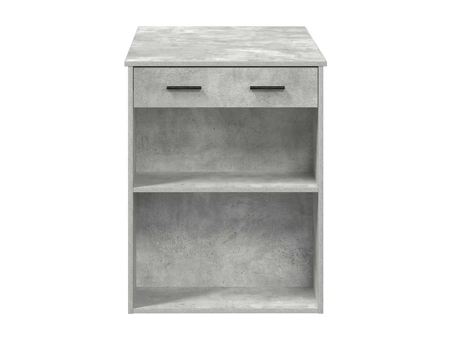 Bureau avec tiroir et étagère gris béton bois d'ingénierie