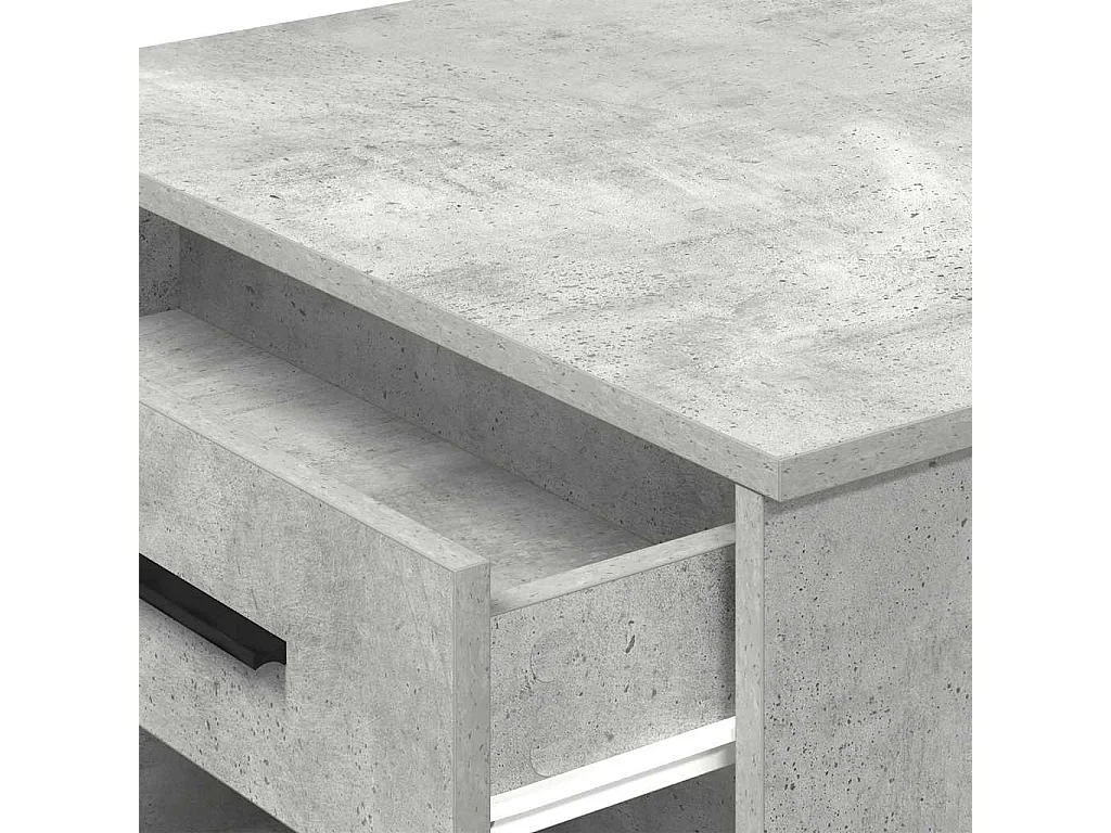 Scrivania con Cassetto Ripiano Grigio Cemento Legno Multistrato