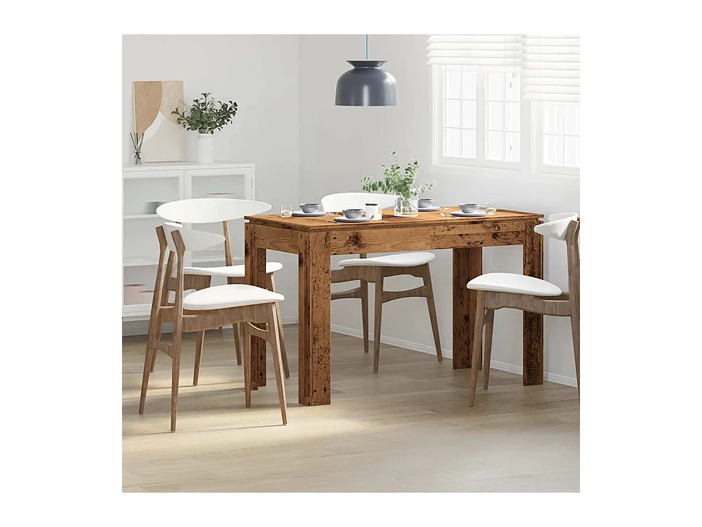 Table à manger vieux bois 120x60x76 cm bois d'ingénierie