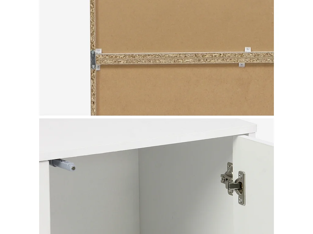 Etagère. bibliothèque modulable décor bois blanc 3 éléments - 2 portes 8 niches L 70 x P 35 x H 210cm - Kompo
