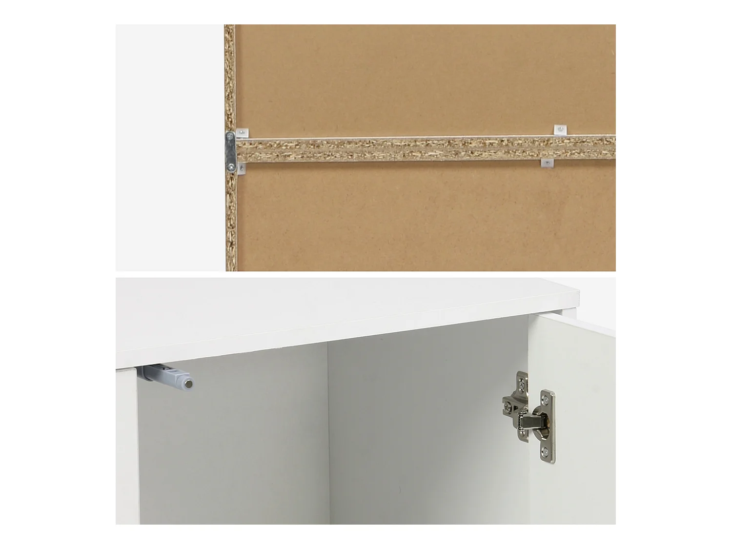 Etagère. bibliothèque modulable décor bois blanc 3 éléments - 2 portes 5 étagères L 70 x P 35 x H 210cm - Kompo