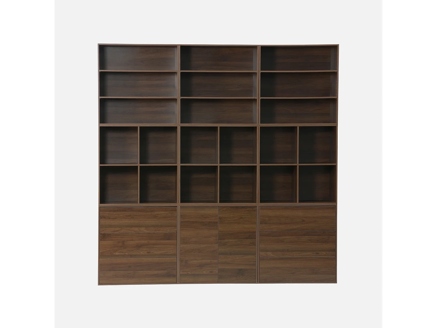 Kit estantería o biblioteca modular decorativa madera con 9 elementos