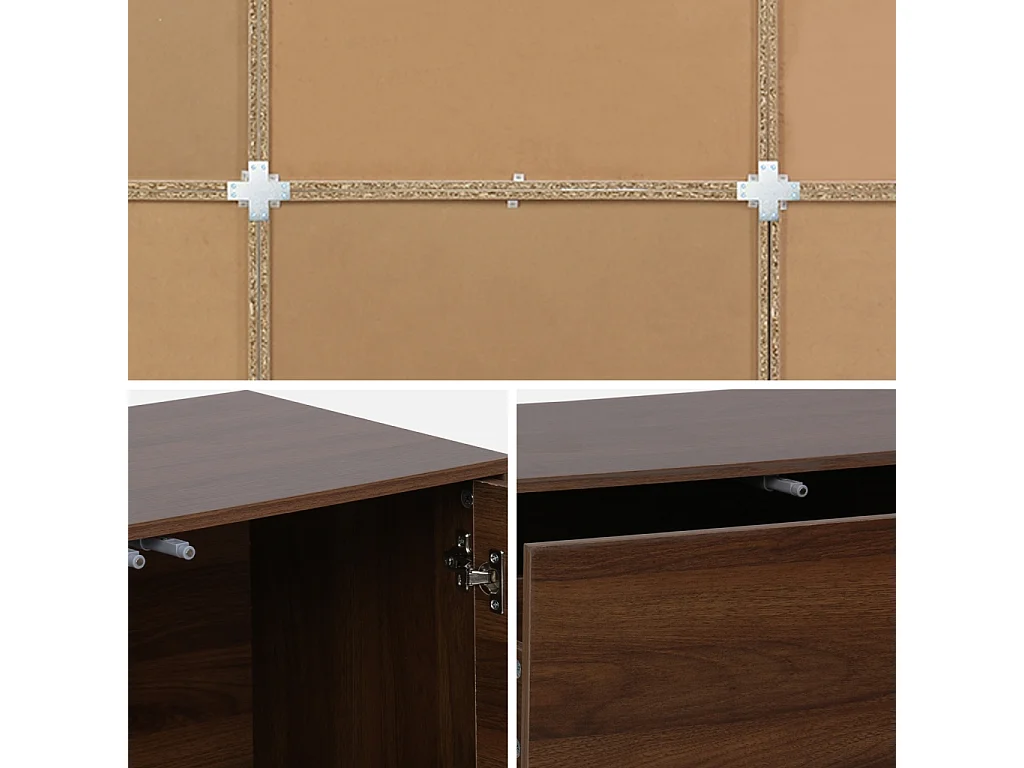 Libreria modulare decorativa in legno con 9 elementi, noce