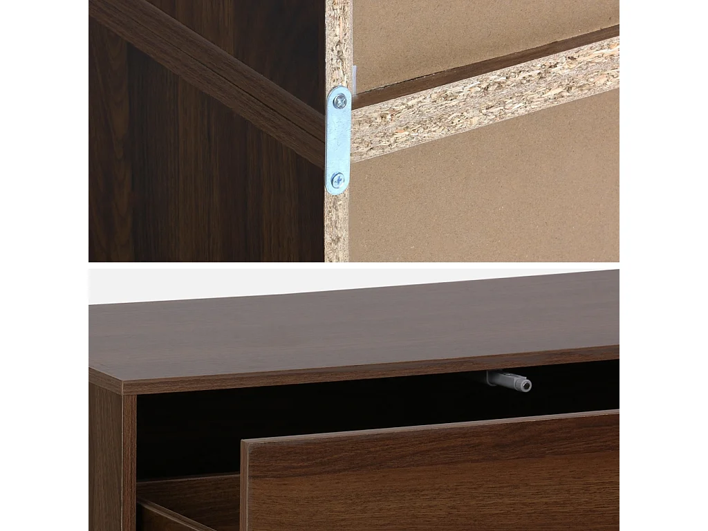 Libreria modulare in legno, 3 cassetti 8 vani, noce