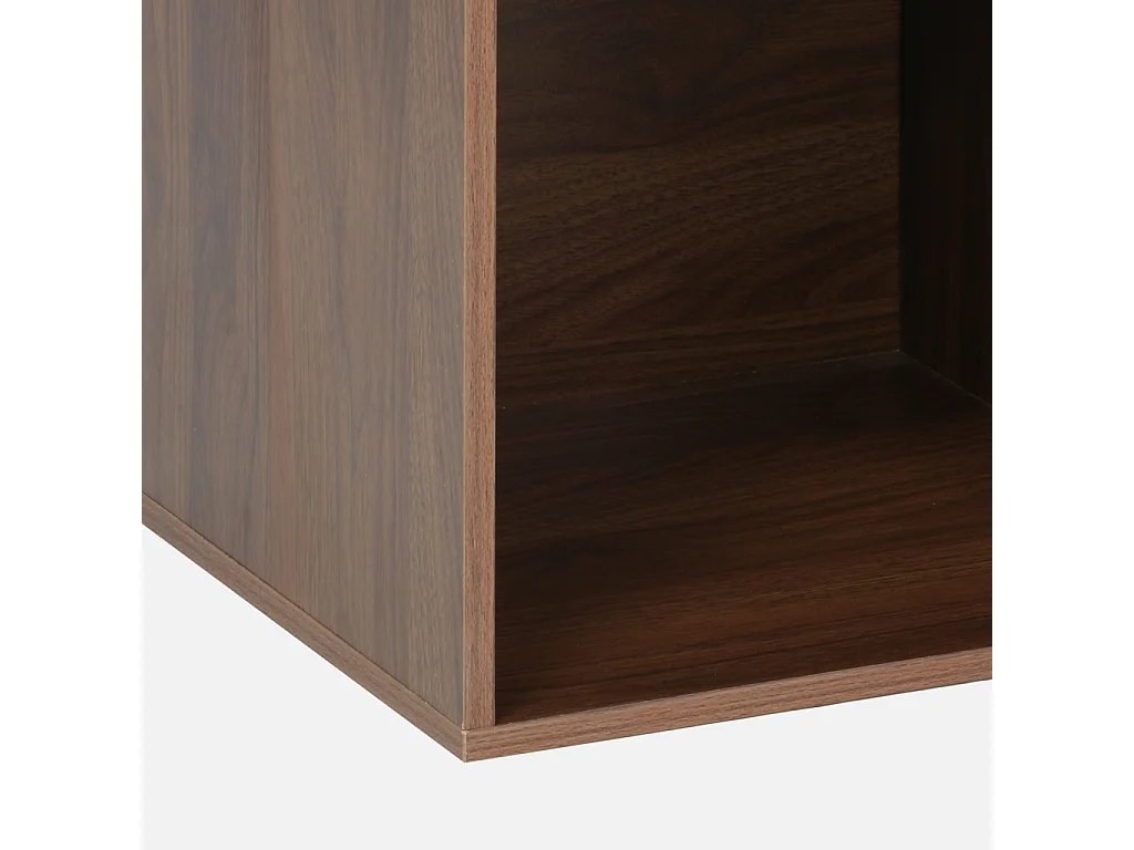 Libreria, modulo di stoccaggio in legno 2 mensole, noce