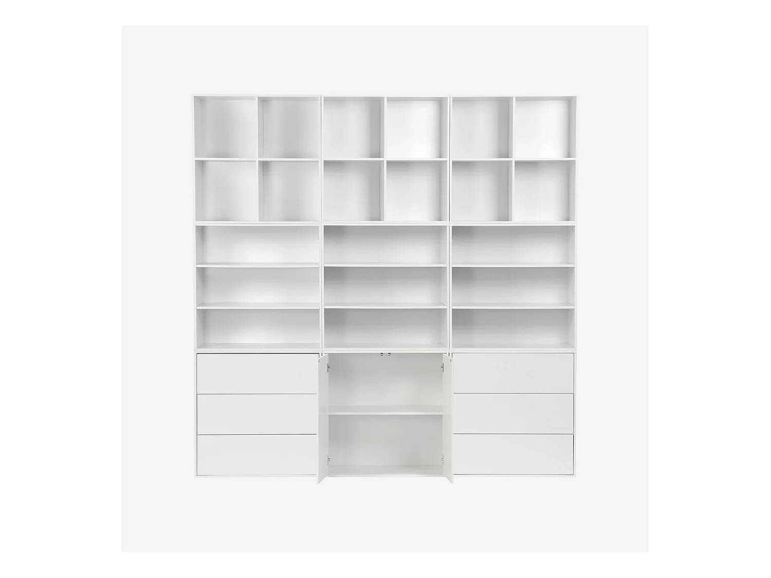 Kit estantería o biblioteca modular decorativa madera con 9 elementos