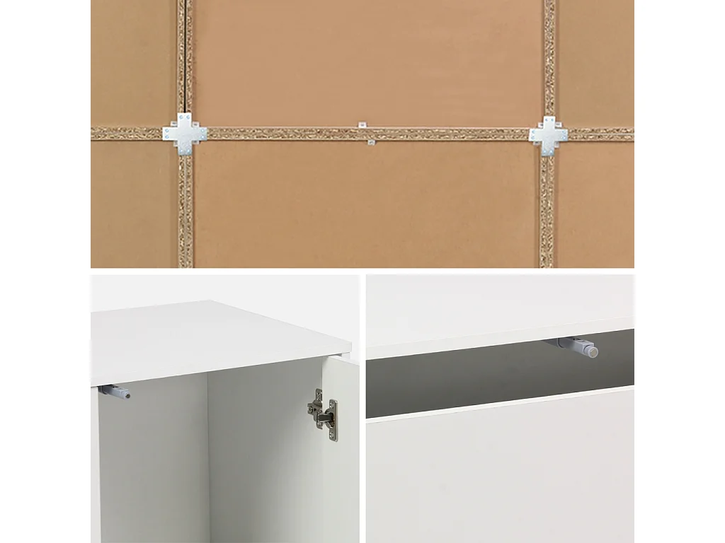 Kit étagère. bibliothèque décor bois blanc 9 éléments 100% modulable L 210 x P 35 x H 210cm - Kompo