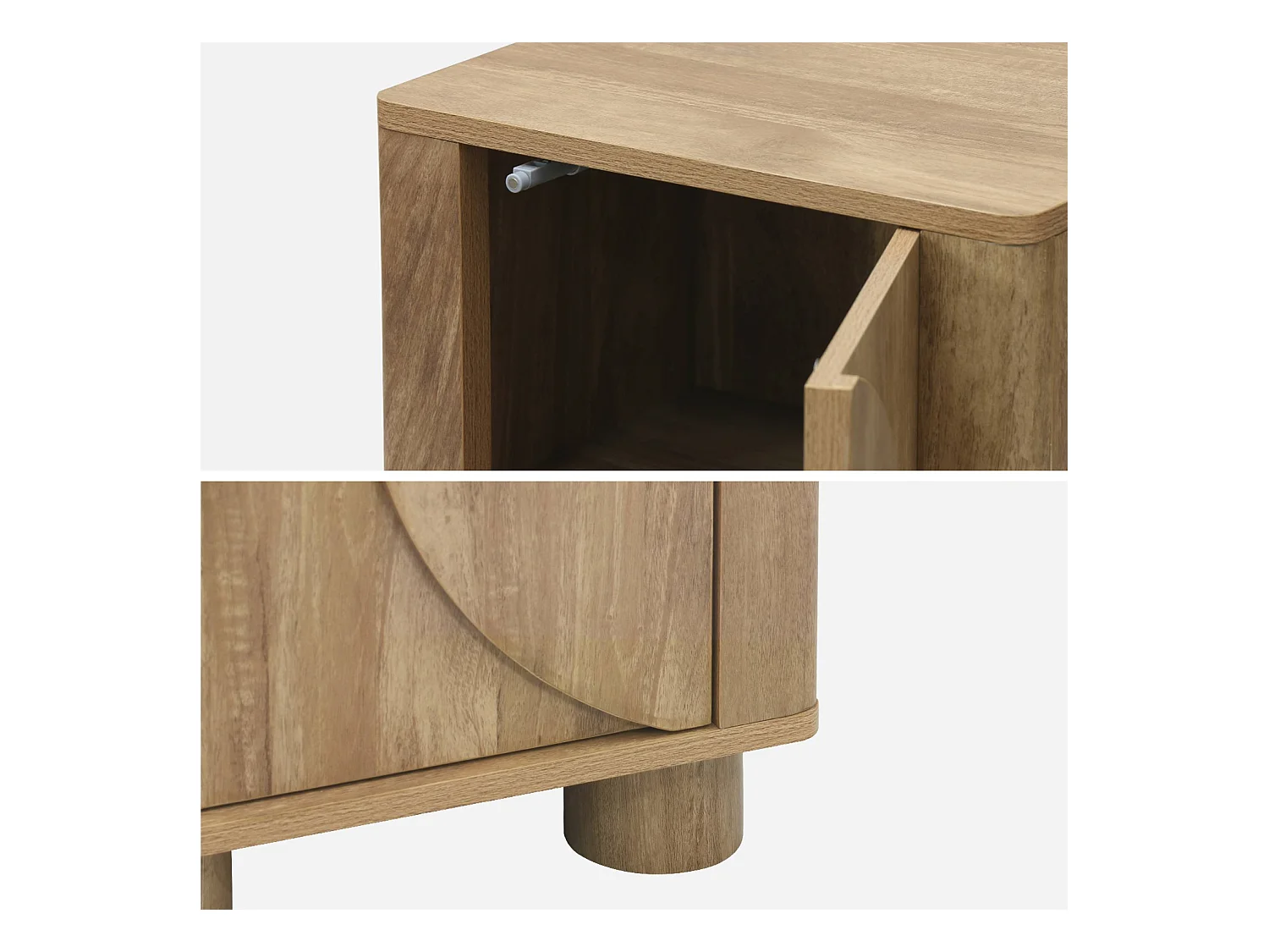 Lot de 2 tables de chevet décor bois de manguier 1 porte réversible Pondi