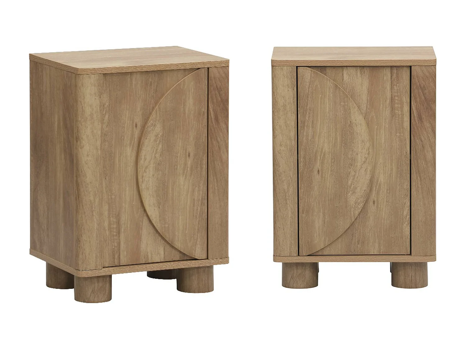 Lot de 2 tables de chevet décor bois de manguier 1 porte réversible Pondi