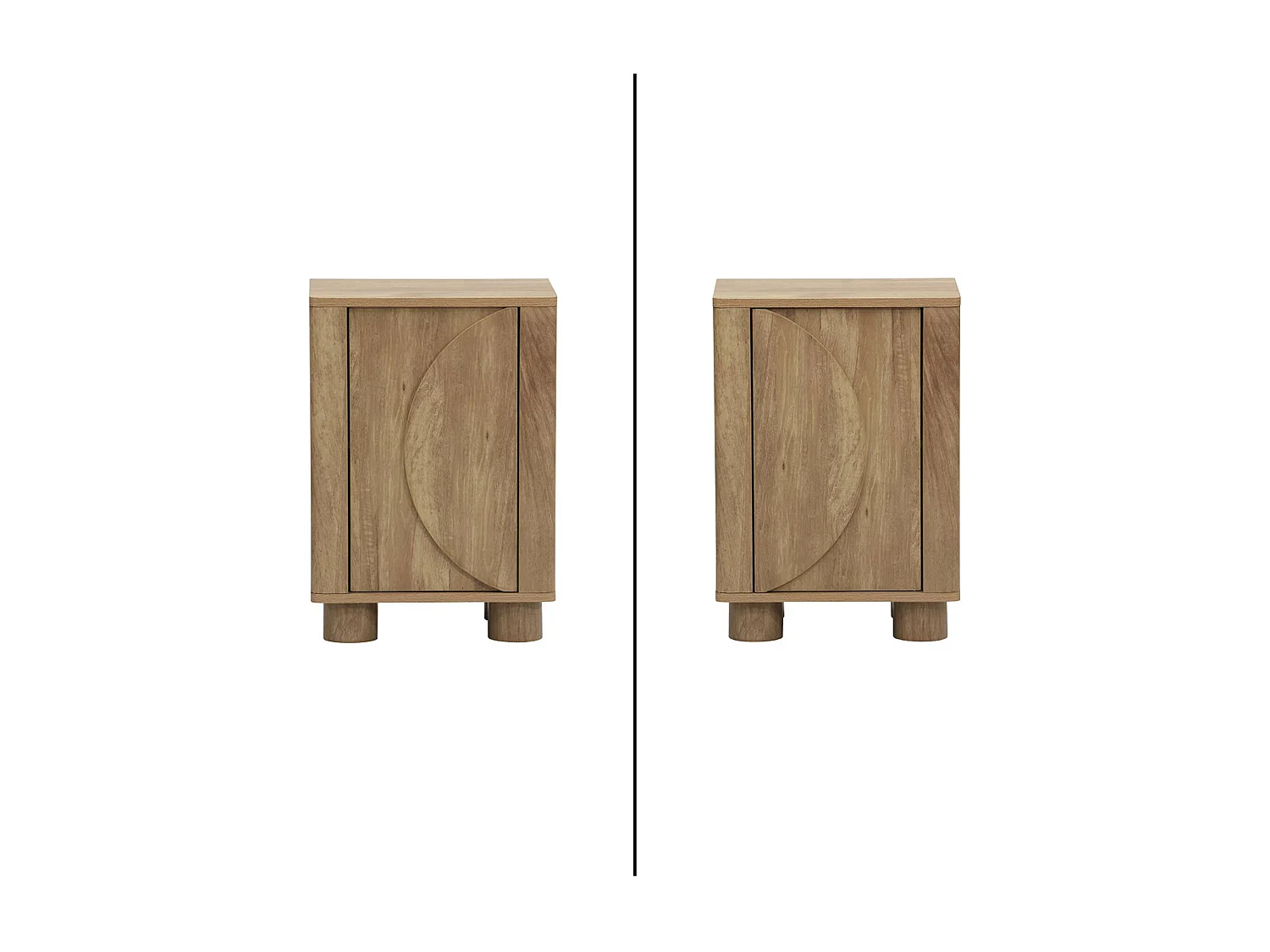 Lot de 2 tables de chevet décor bois de manguier 1 porte réversible Pondi