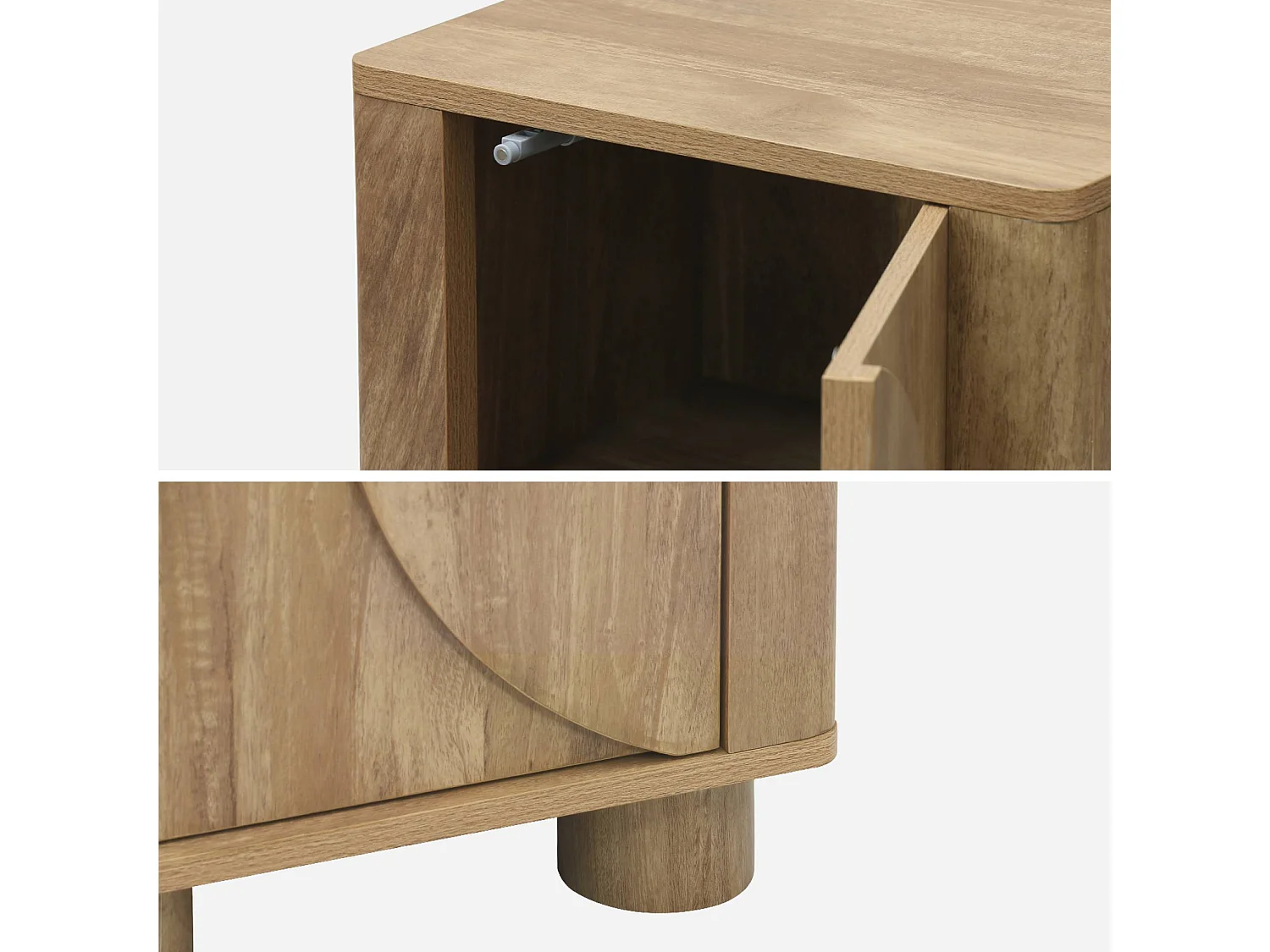 Lot de 2 tables de chevet décor bois de manguier 1 porte réversible Pondi