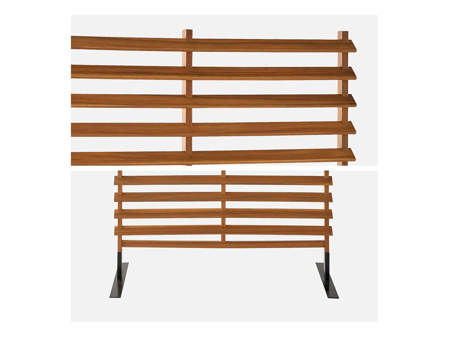 Schermo pieghevole in legno 100cm, marrone naturale