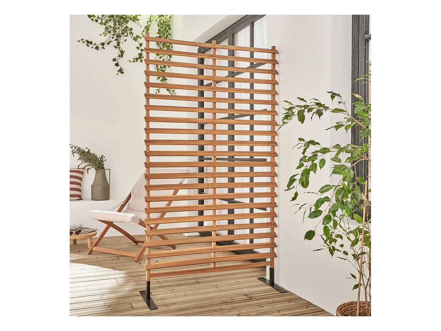 Biombo de madera para interior/exterior de 100cm madera