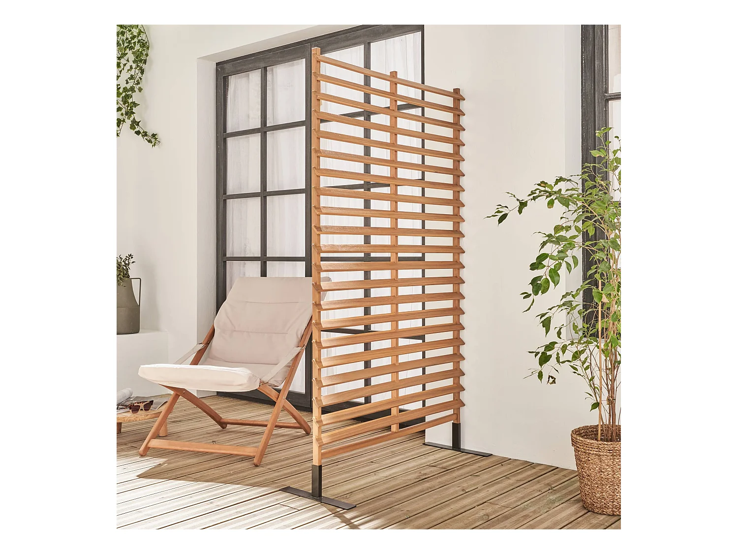 Biombo de madera para interior/exterior de 100cm madera