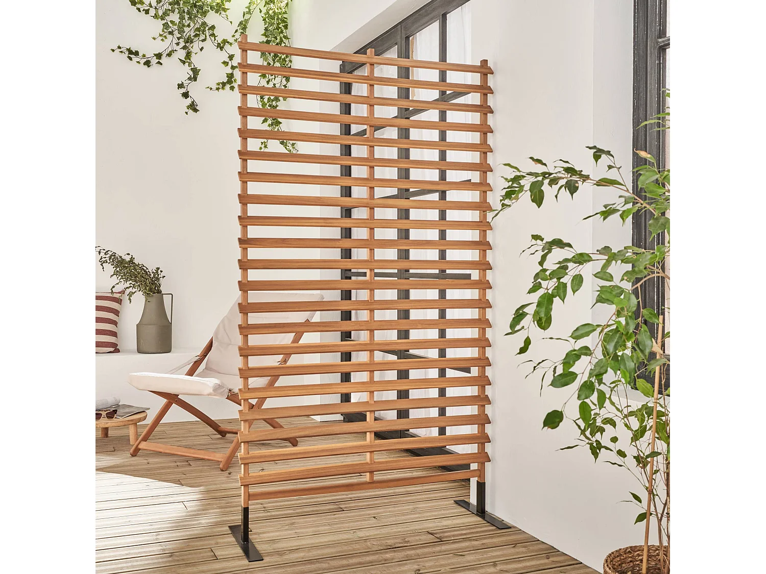 Paravent extérieur en bois. 100cm. acacia. intérieur. extérieur