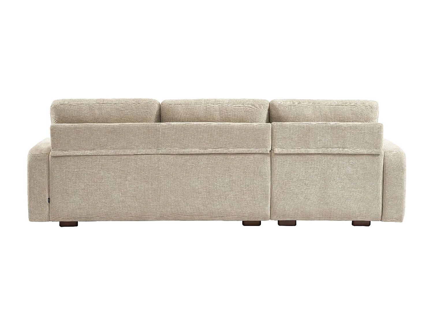 Divano angolare sinistro in tessuto semplice, 3 posti, beige