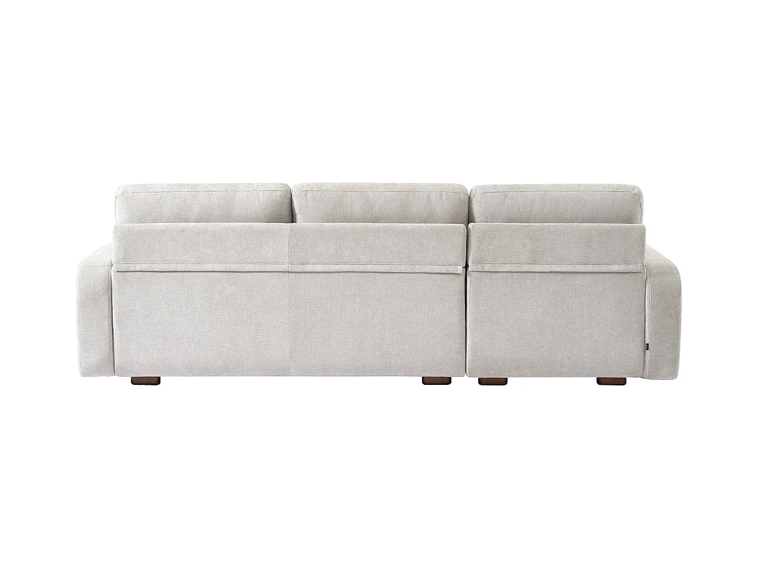 Canapé d'angle gauche 3 places tissu gris clair L 260 x P 88 / 139cm / x H 87cm - Dany