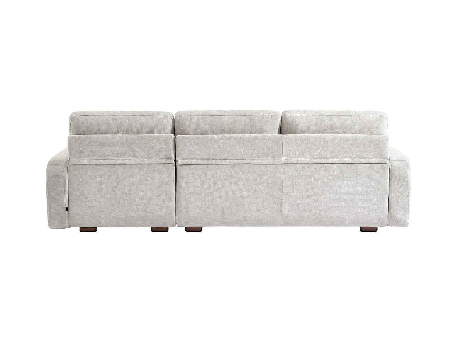 Canapé d'angle droite 3 places tissu gris clair L 260 x P 88 / 139cm / x H 87cm - Dany