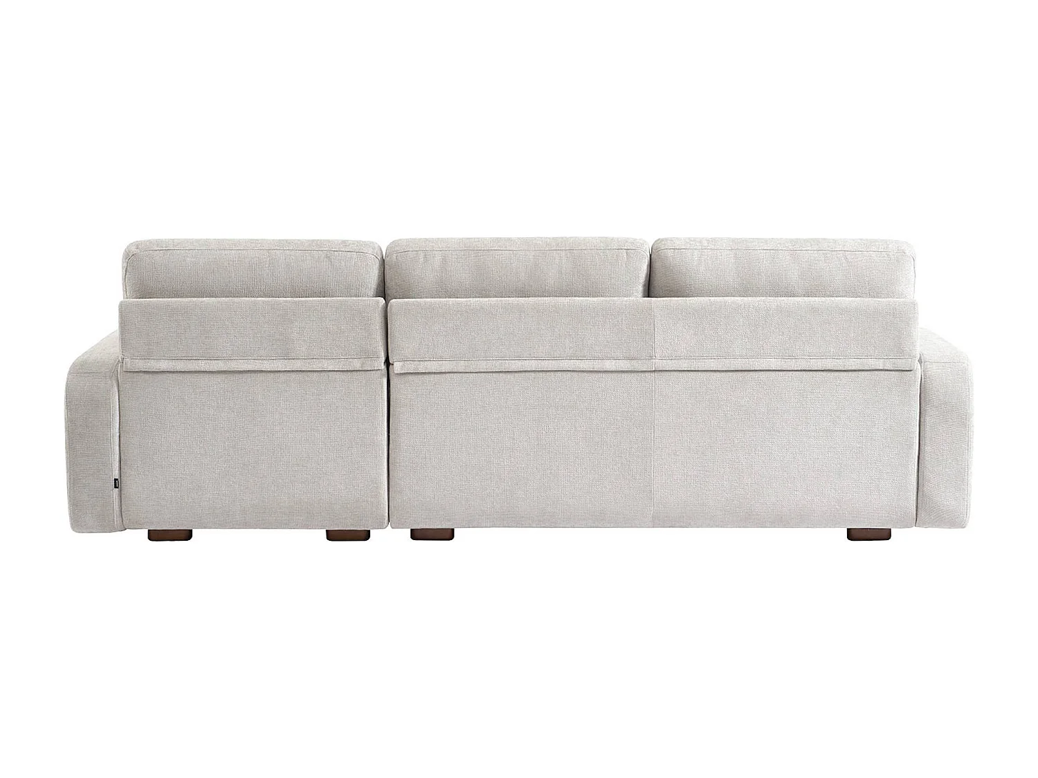 Canapé d'angle droite 3 places tissu gris clair L 260 x P 88 / 139cm / x H 87cm - Dany