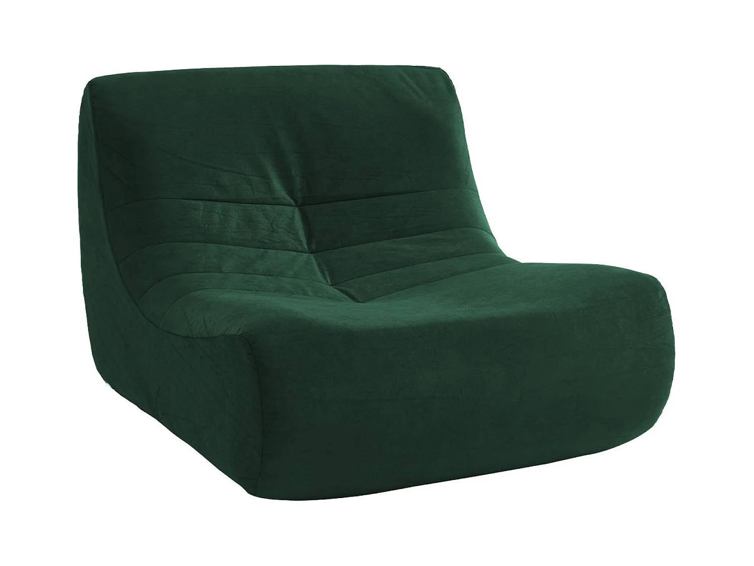 Fauteuil chauffeuse en velours style contemporain 1 place vert