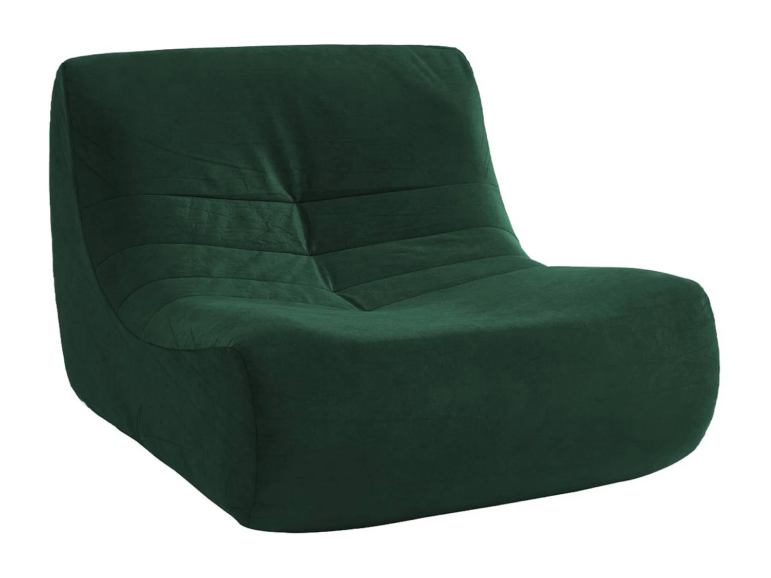 Fauteuil chauffeuse en velours style contemporain 1 place vert