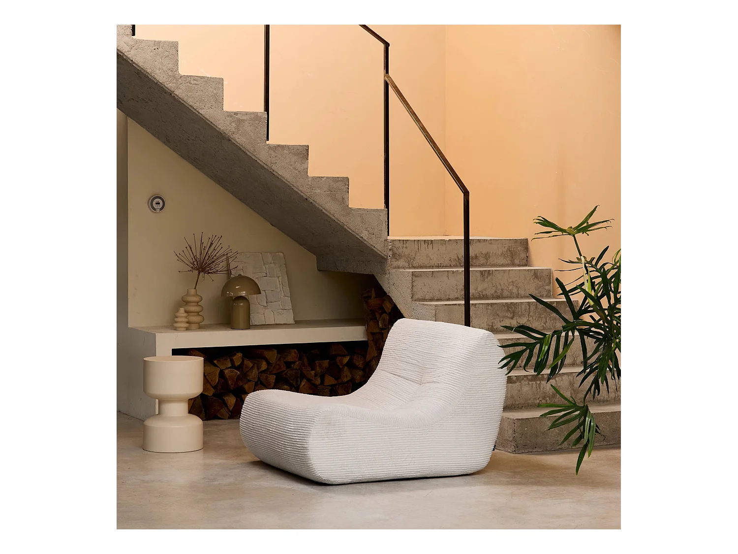 Módulo para sofá modular de pana , 1 plaza crema