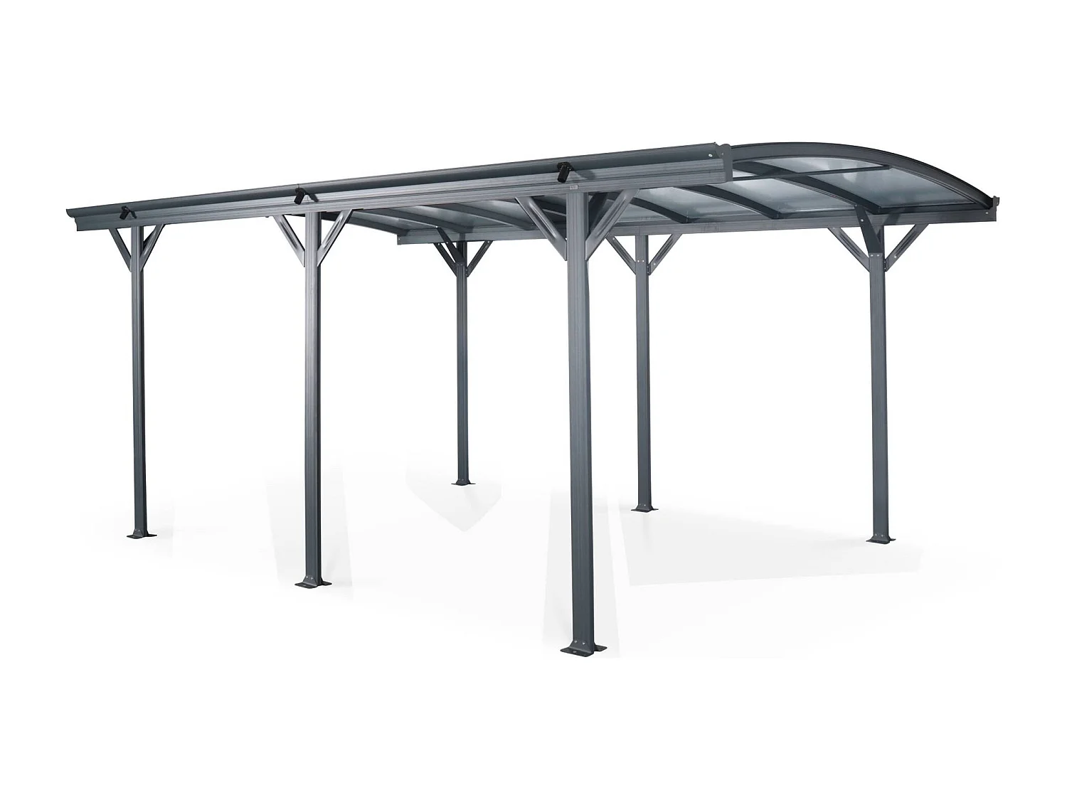 Tettoia per auto in alluminio e policarbonato, 15m², antracite