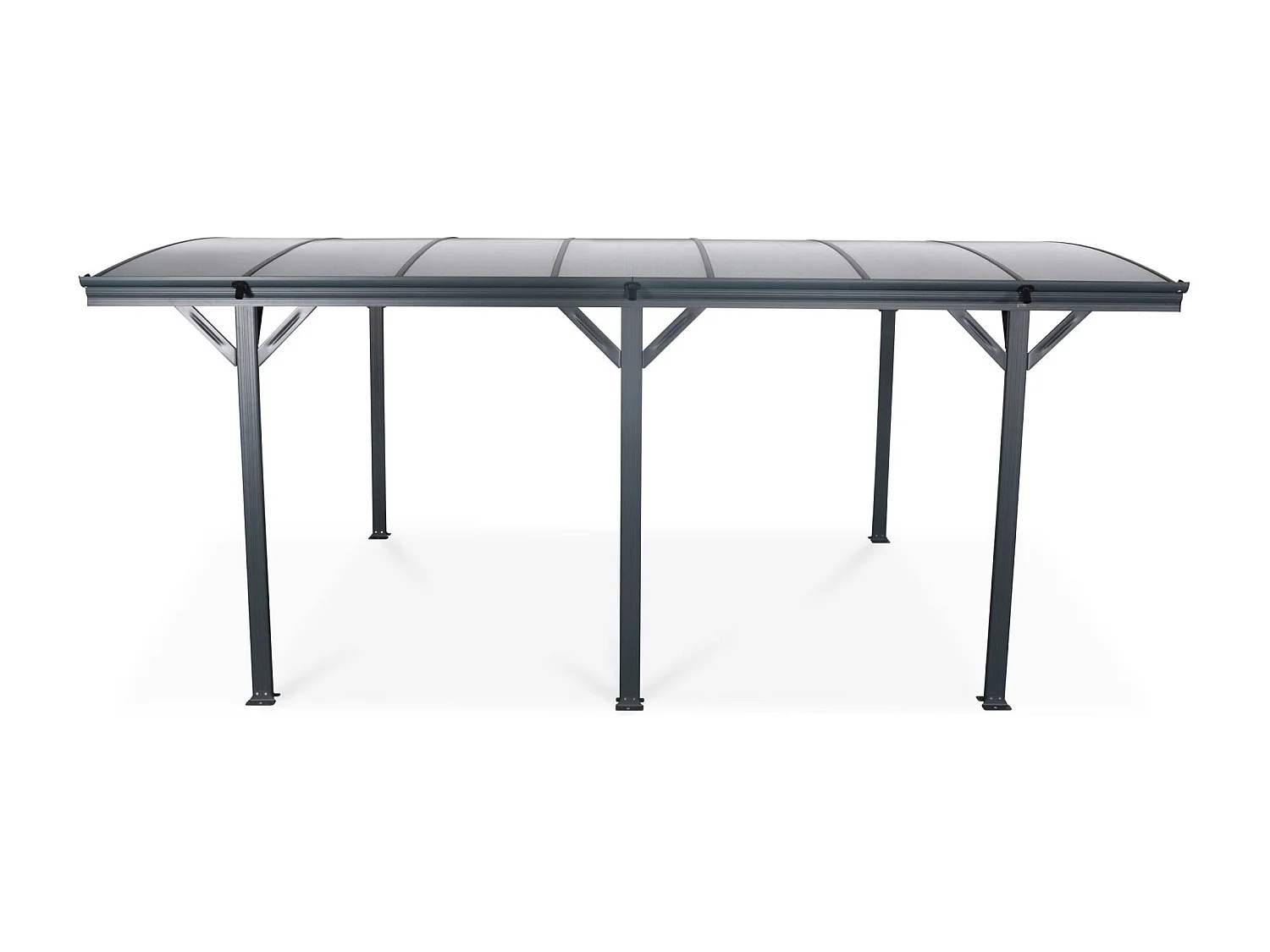 Tettoia per auto in alluminio e policarbonato, 15m², antracite