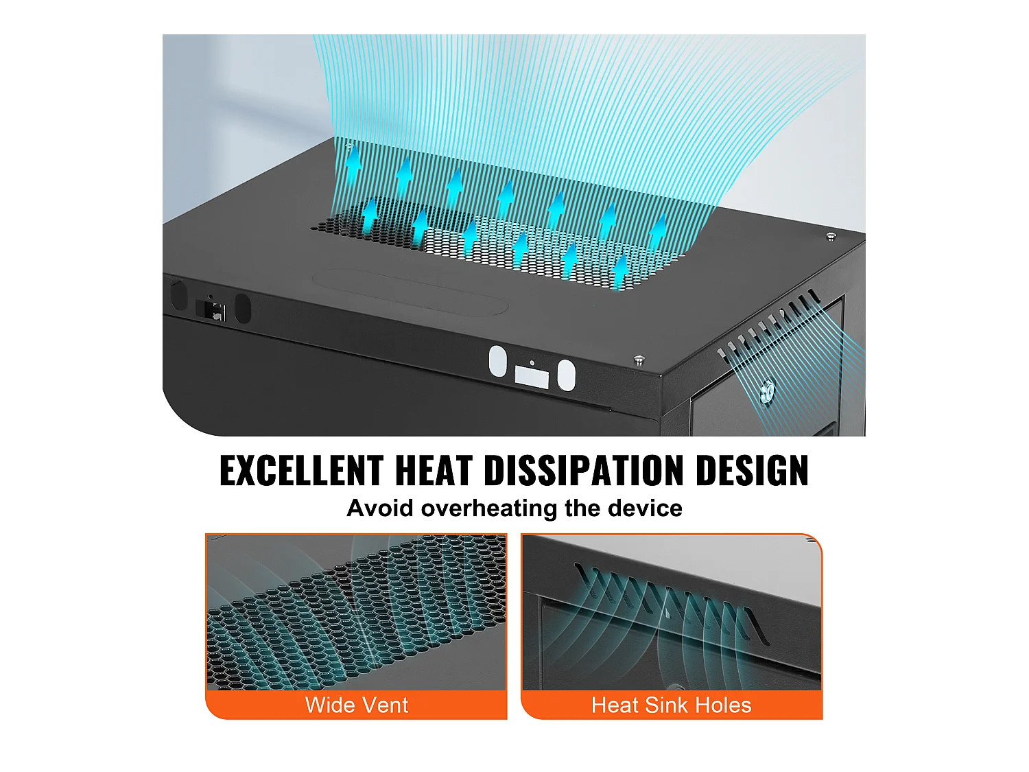 Boîtier Mural pour Serveur Réseau SucceBuy 6U, 39cm de Profondeur, Serrure de Porte, pour Réseau